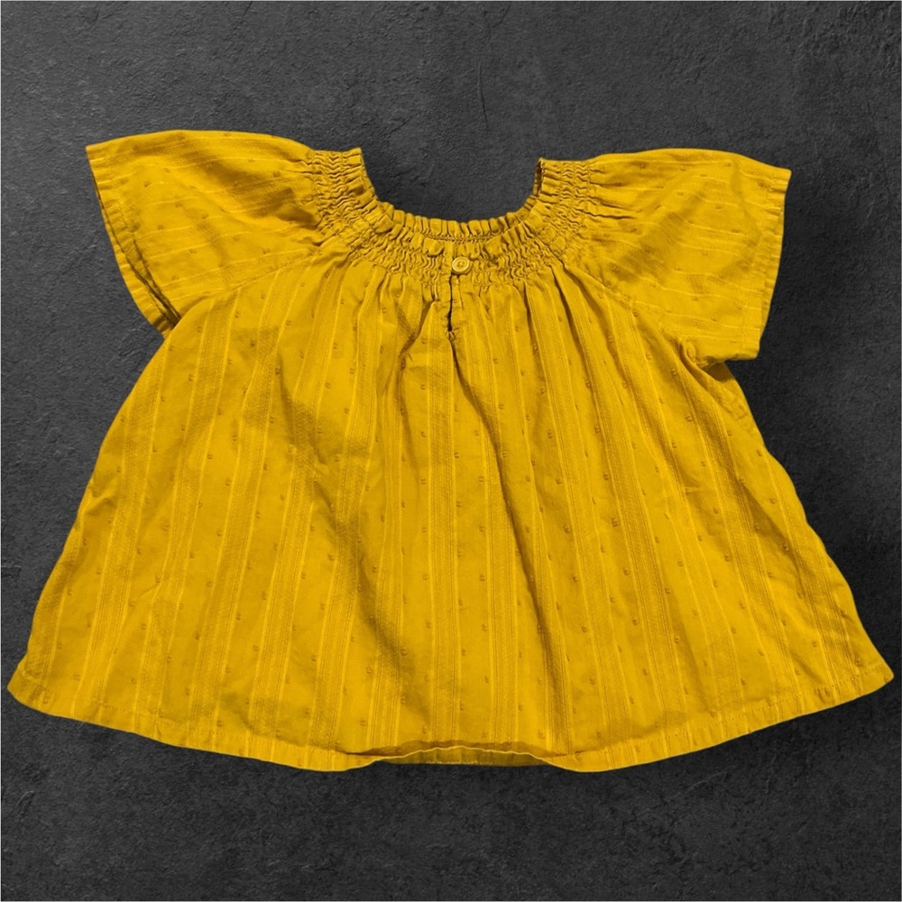 Old Navy Yellow Peasant Blouse with Flutter Sleeves